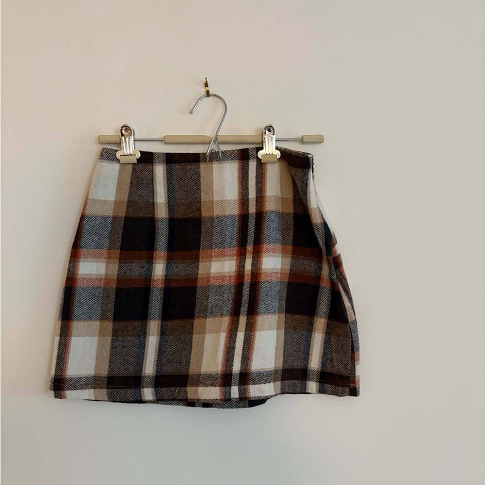 SHEIN Multicolor Plaid Mini Skirt